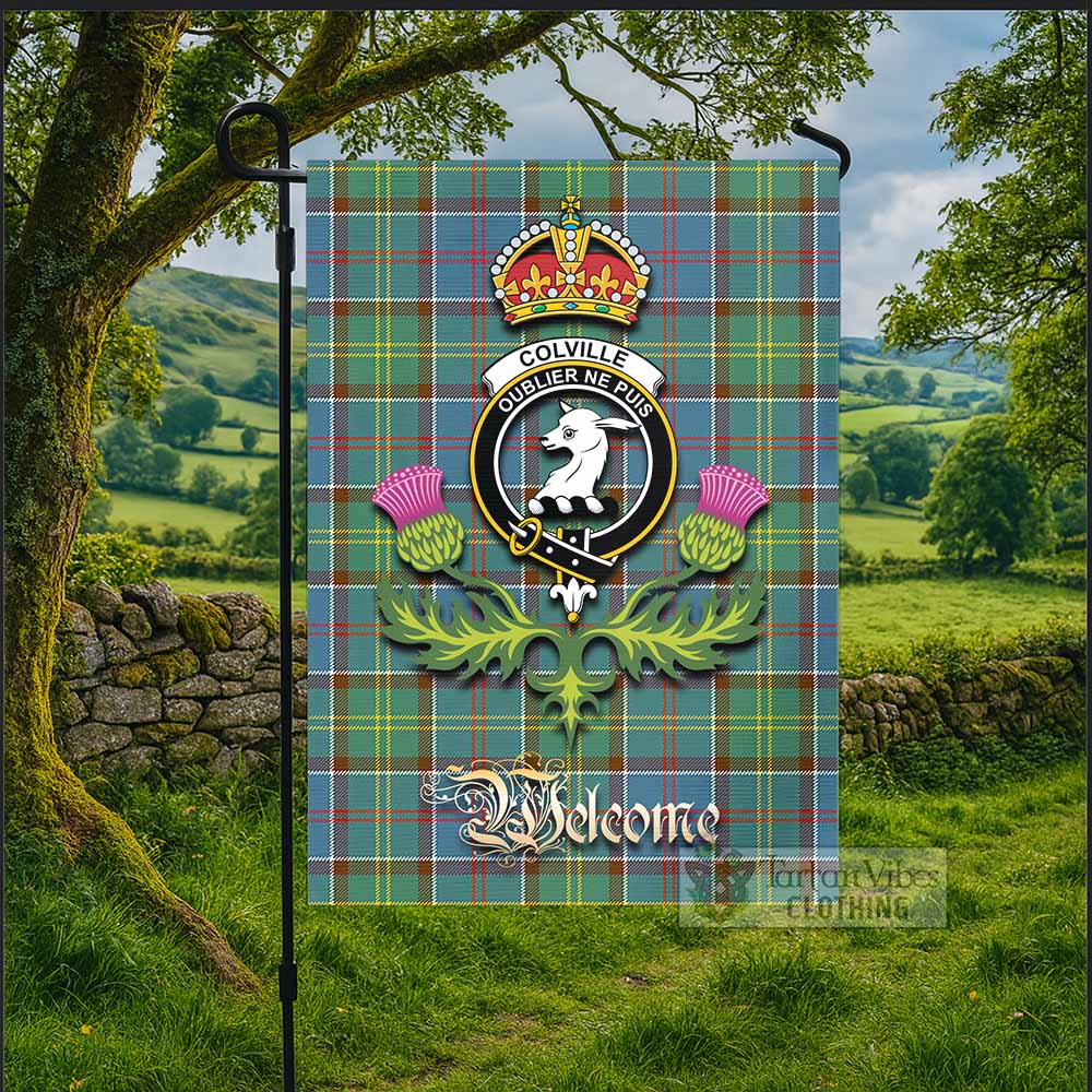 Colville Tartan Family Crest Garden Flag Royal Thistle Welcome Style - Tartan Vibes Clothing