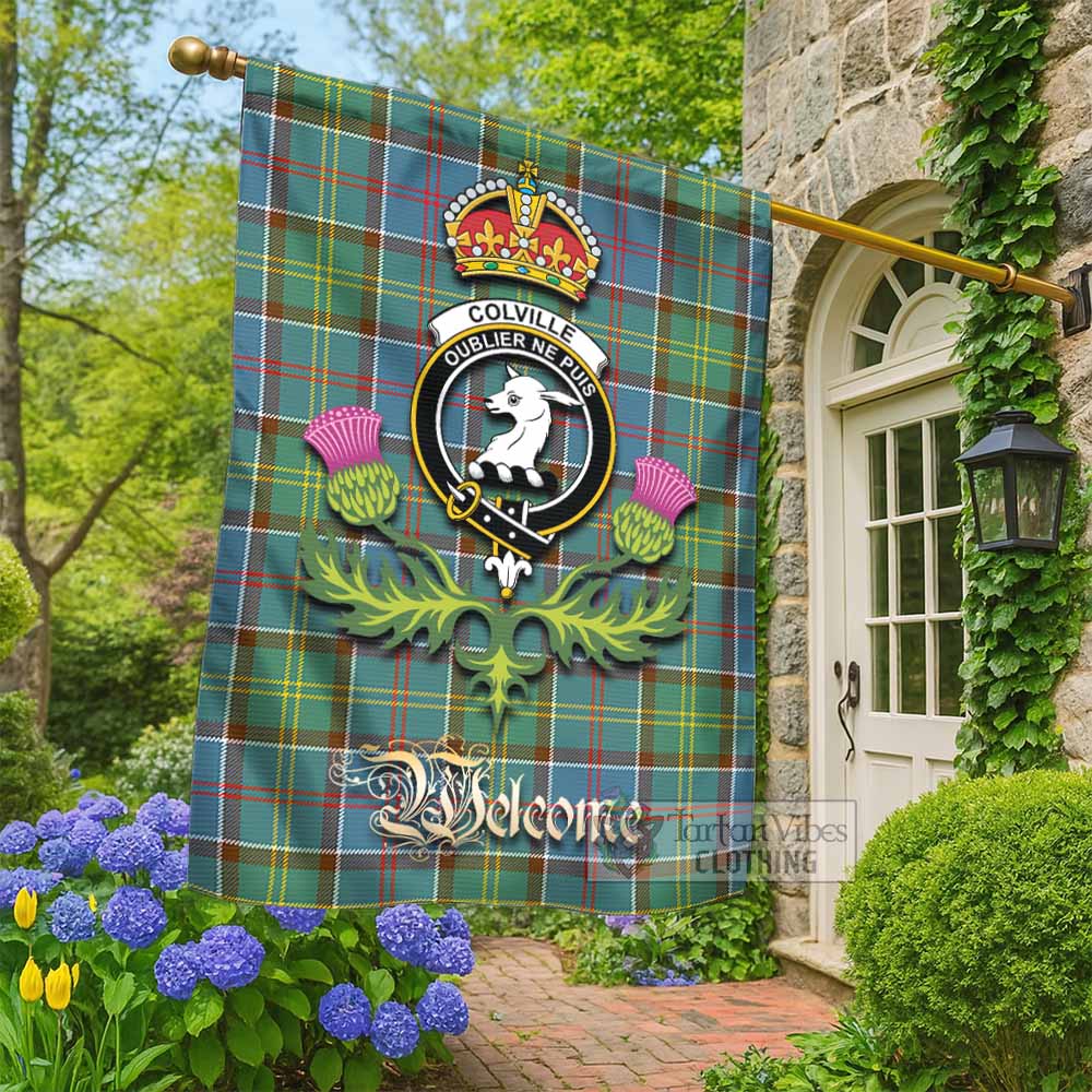 Colville Tartan Family Crest Garden Flag Royal Thistle Welcome Style - Tartan Vibes Clothing