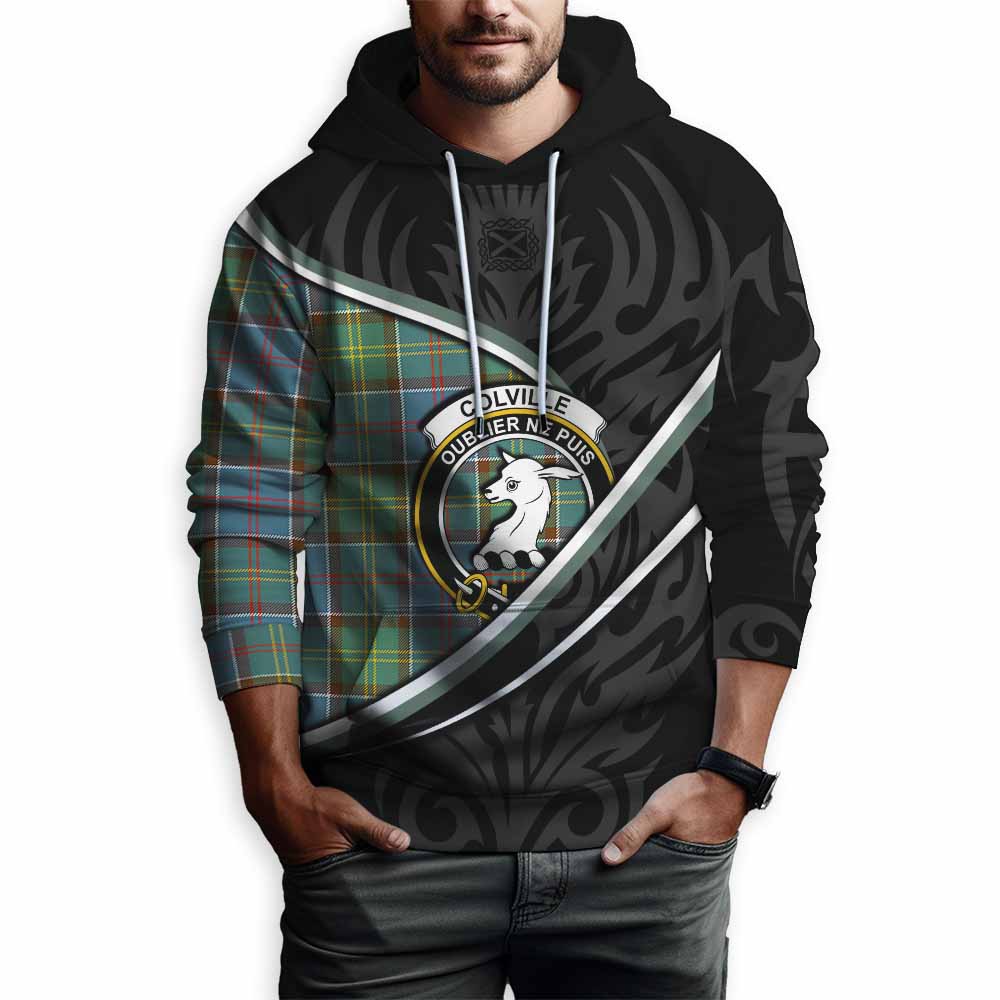 Colville Tartan Family Crest Hoodie Celtic Scottish Thistle Floral - Tartan Vibes Clothing