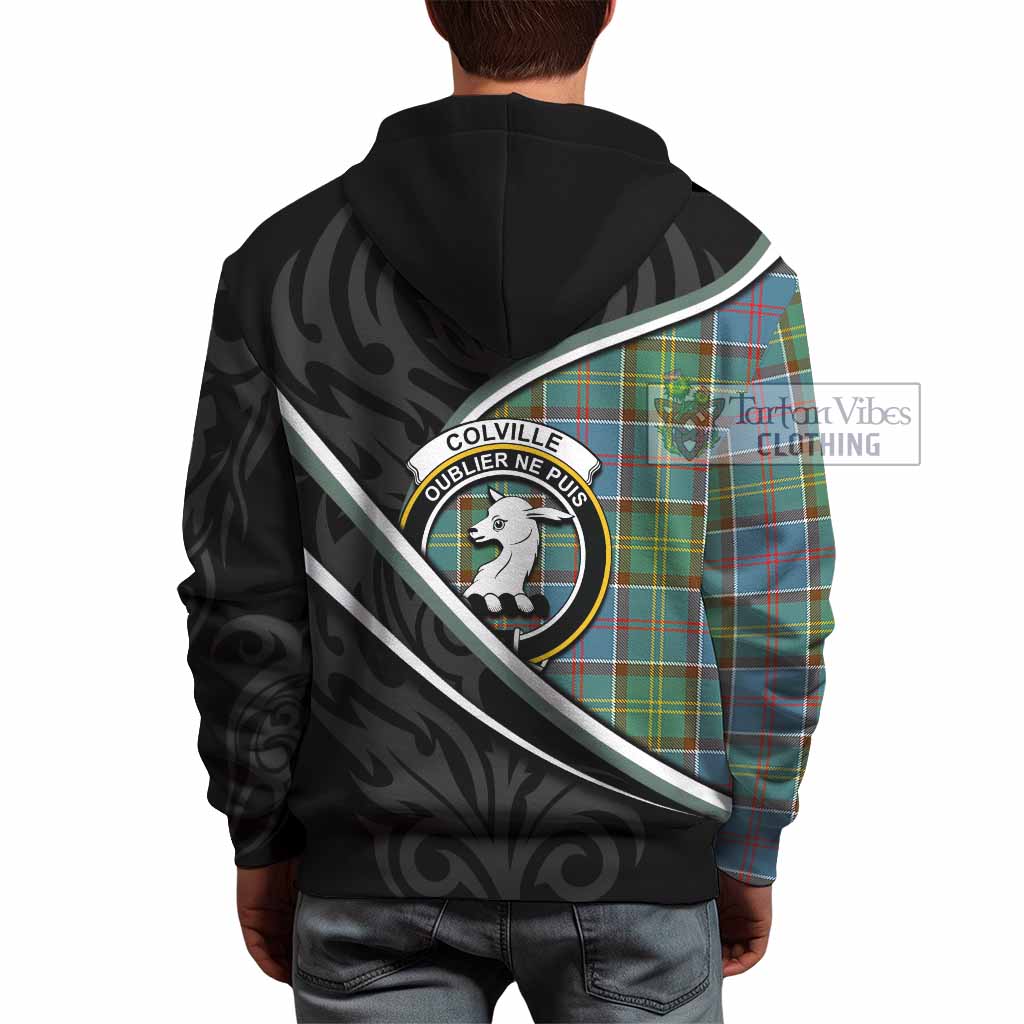Colville Tartan Family Crest Hoodie Celtic Scottish Thistle Floral - Tartan Vibes Clothing