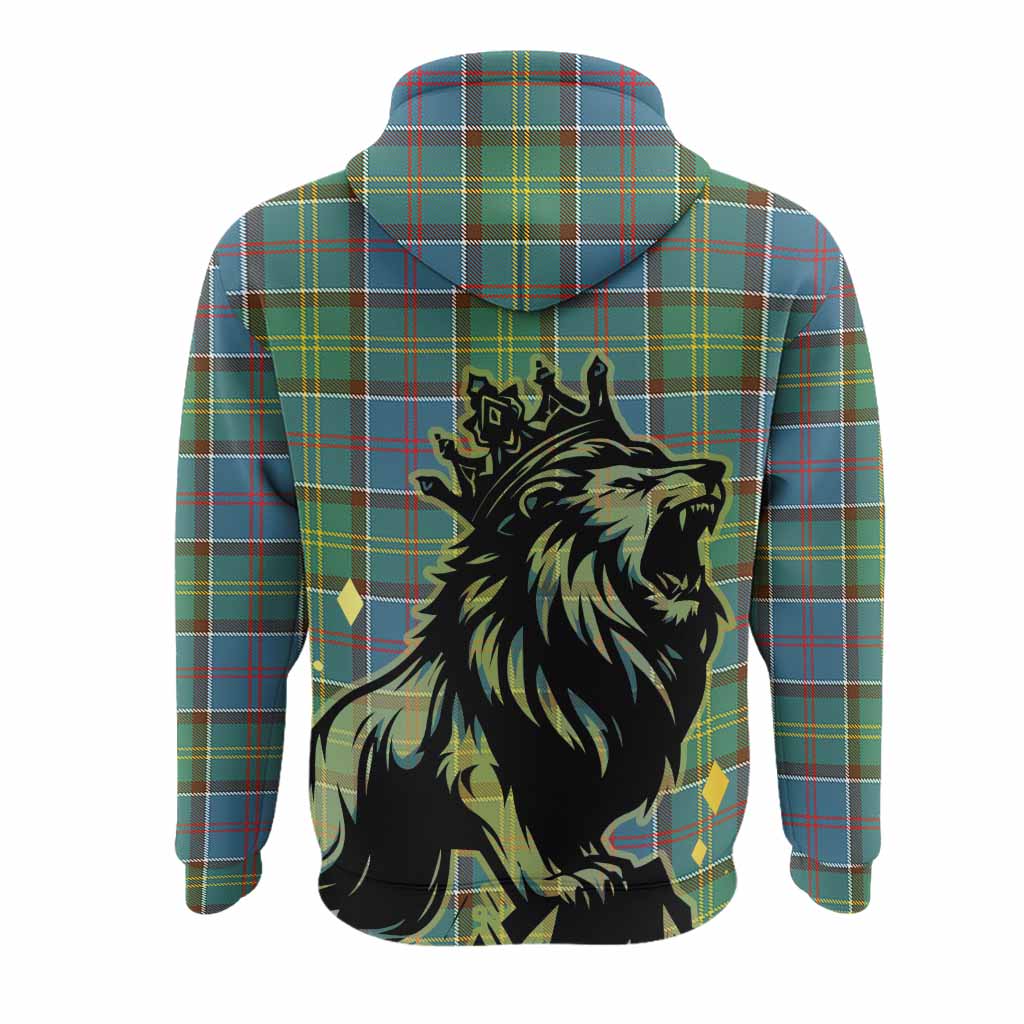Colville Tartan Family Crest Hoodie Crowned Lion Roaring