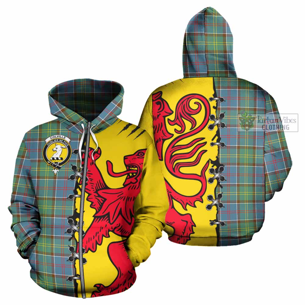 Colville Tartan Family Crest Hoodie Lion Rampant Honor - Tartan Vibes Clothing