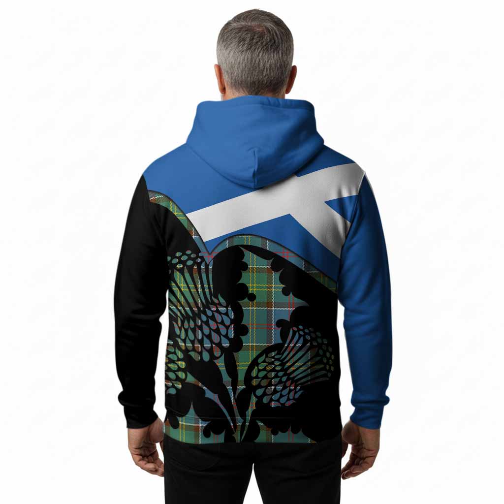 Colville Tartan Family Crest Hoodie Scotland Thistle Floral Flag Style