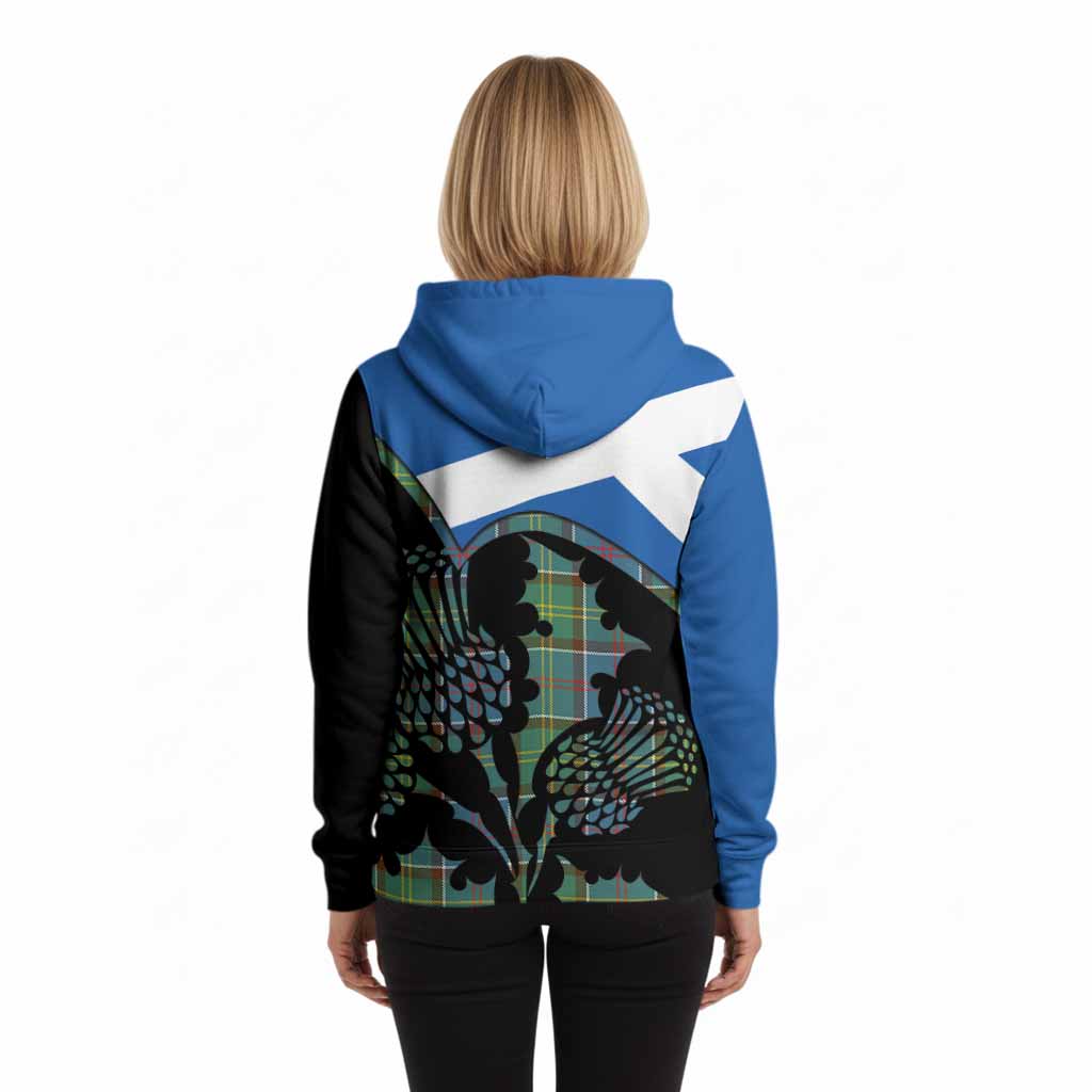 Colville Tartan Family Crest Hoodie Scotland Thistle Floral Flag Style