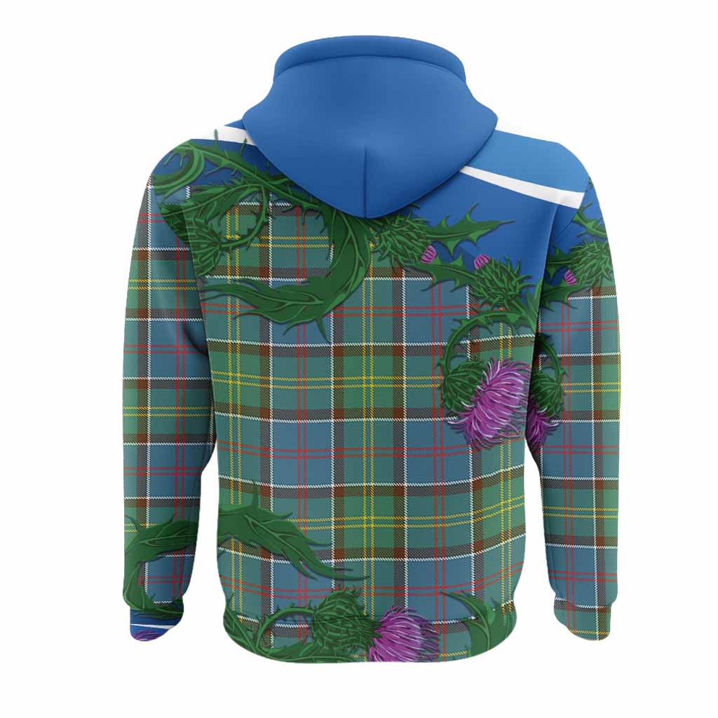 Colville Tartan Family Crest Hoodie Thistle in Minimalism