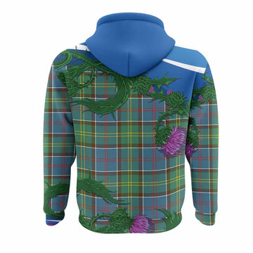 Colville Tartan Family Crest Hoodie Thistle in Minimalism