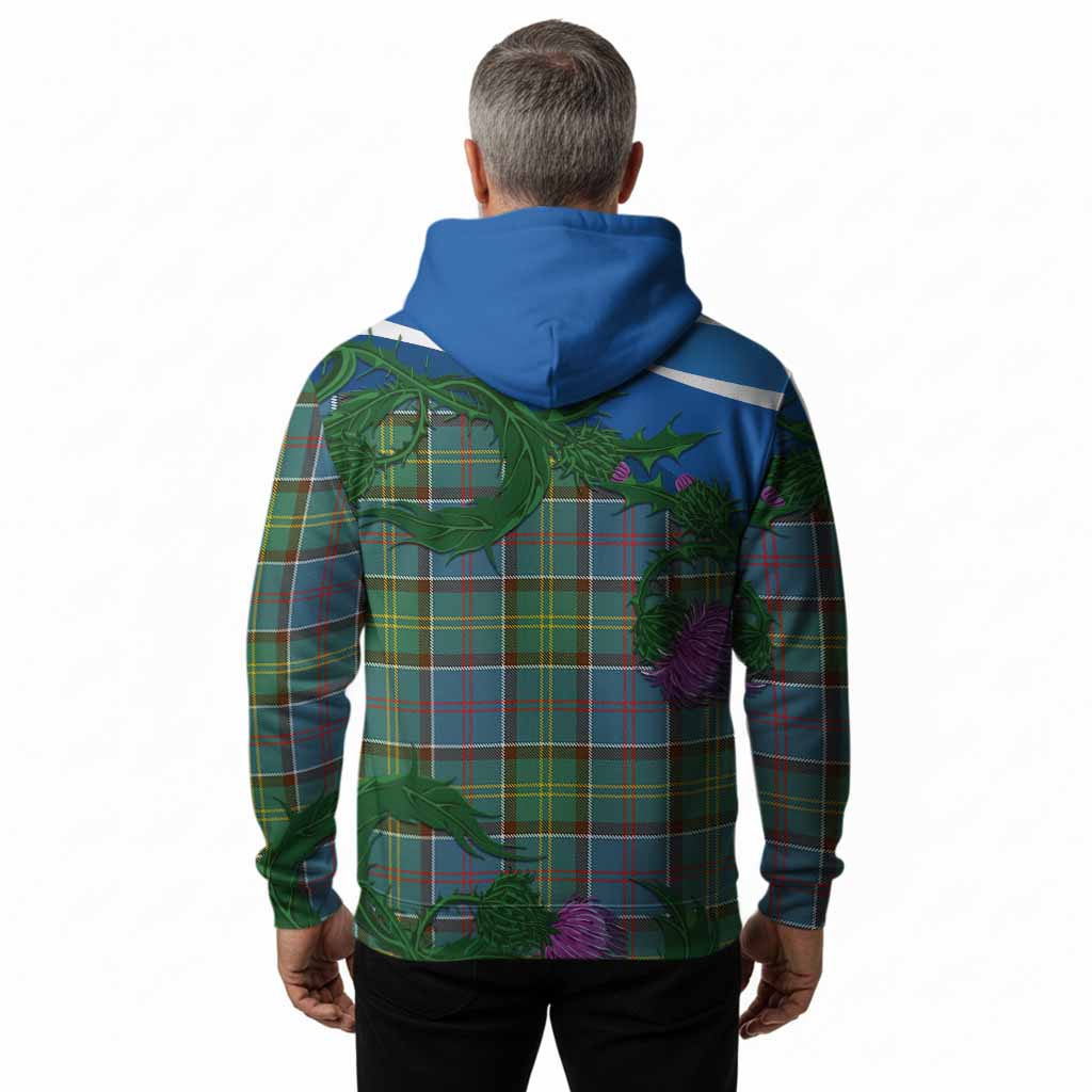 Colville Tartan Family Crest Hoodie Thistle in Minimalism