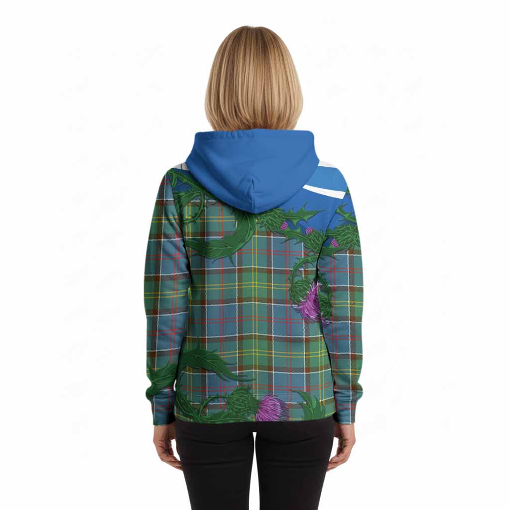 Colville Tartan Family Crest Hoodie Thistle in Minimalism