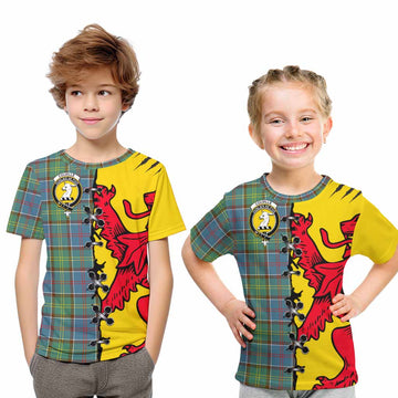 Colville Tartan Family Crest Kid T-shirt Lion Rampant Honor