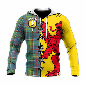 Colville Tartan Family Crest Knitted Hoodie Lion Rampant Honor