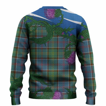 Colville Tartan Family Crest Knitted Sweater Thistle in Minimalism
