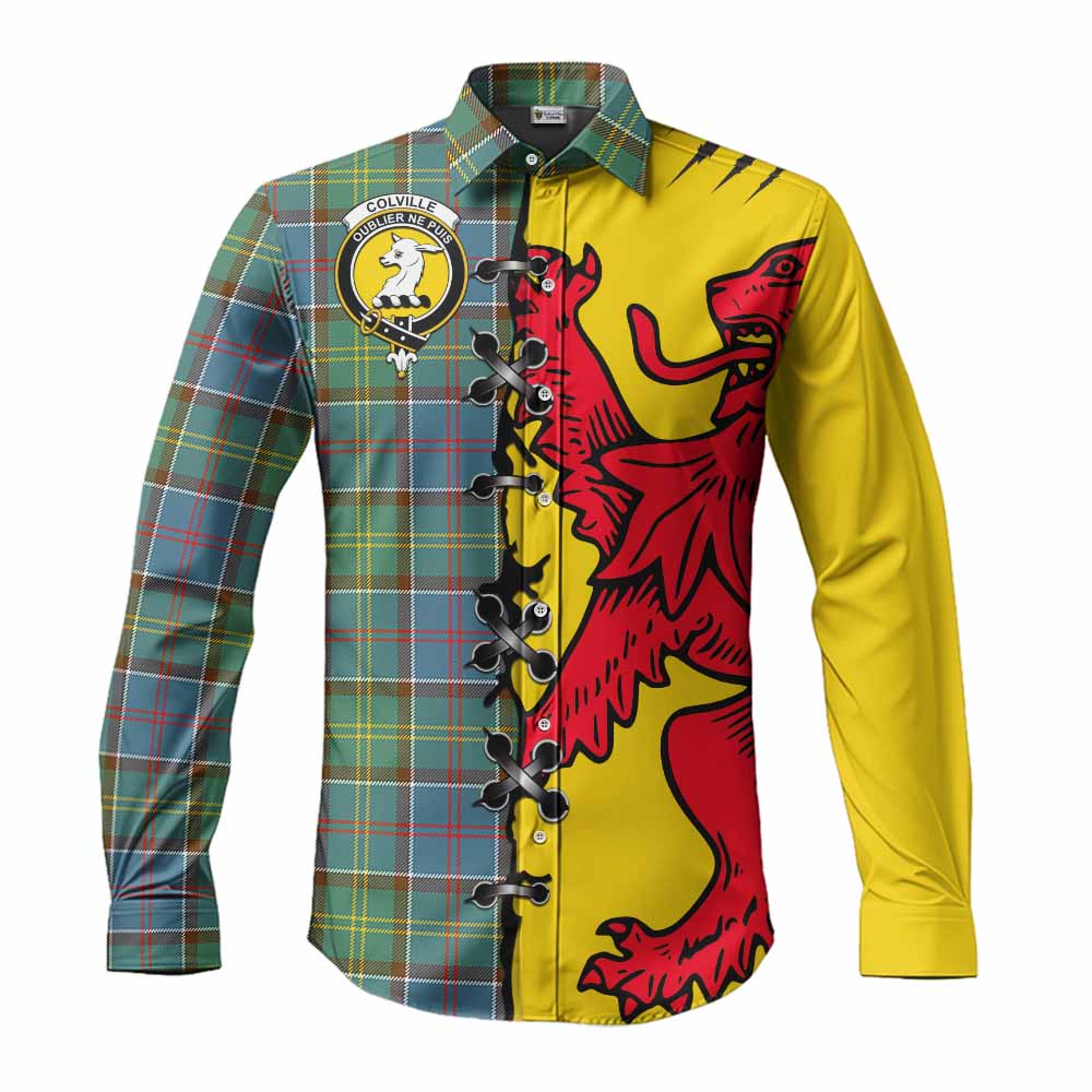 Colville Tartan Family Crest Long Sleeve Button Shirts Lion Rampant Honor - Tartan Vibes Clothing