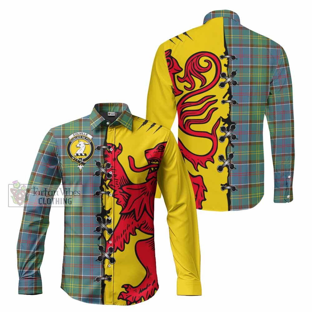 Colville Tartan Family Crest Long Sleeve Button Shirts Lion Rampant Honor - Tartan Vibes Clothing