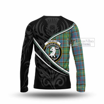 Colville Tartan Family Crest Long Sleeve T-Shirt Celtic Scottish Thistle Floral - Tartan Vibes Clothing