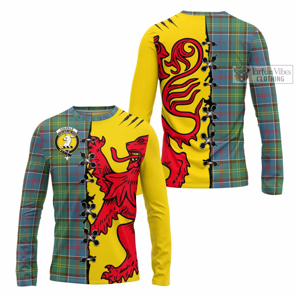 Colville Tartan Family Crest Long Sleeve T-Shirt Lion Rampant Honor - Tartan Vibes Clothing
