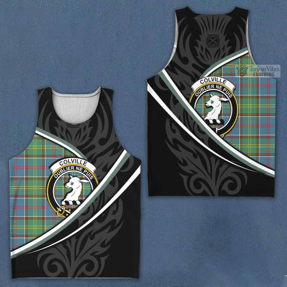 Colville Tartan Family Crest Men Tank Top Celtic Scottish Thistle Floral - Tartan Vibes Clothing