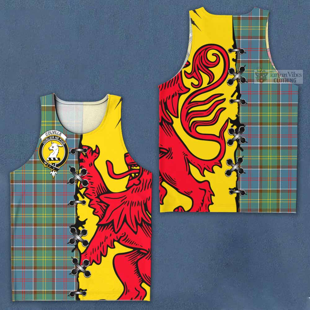 Colville Tartan Family Crest Men Tank Top Lion Rampant Honor - Tartan Vibes Clothing