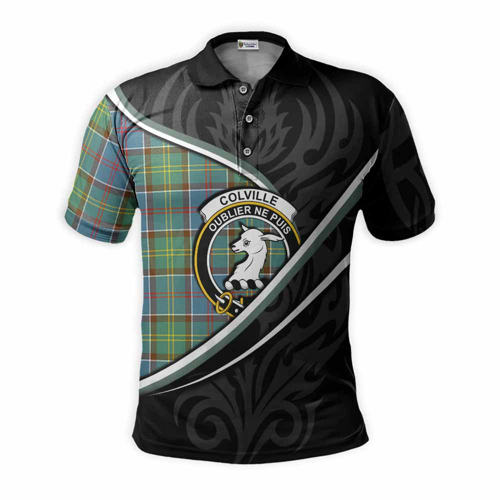 Colville Tartan Family Crest Polo Shirt Celtic Scottish Thistle Floral - Tartan Vibes Clothing
