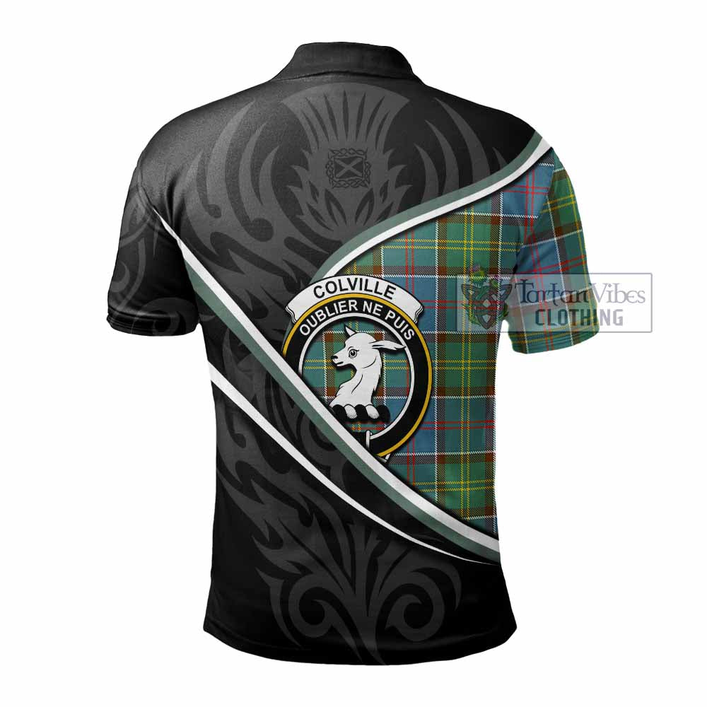 Colville Tartan Family Crest Polo Shirt Celtic Scottish Thistle Floral - Tartan Vibes Clothing