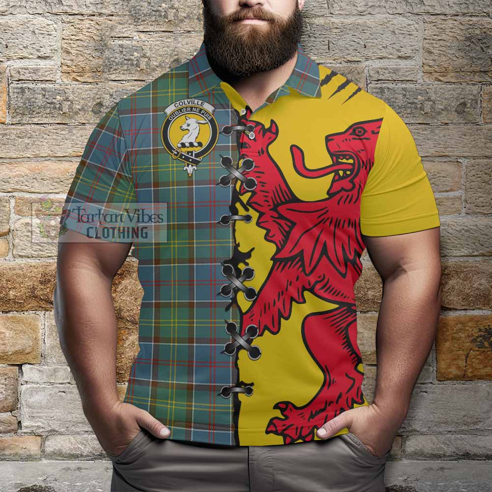 Colville Tartan Family Crest Polo Shirt Lion Rampant Honor - Tartan Vibes Clothing