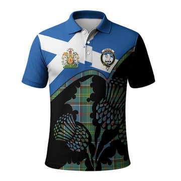 Colville Tartan Family Crest Polo Shirt Scotland Thistle Floral Flag Style