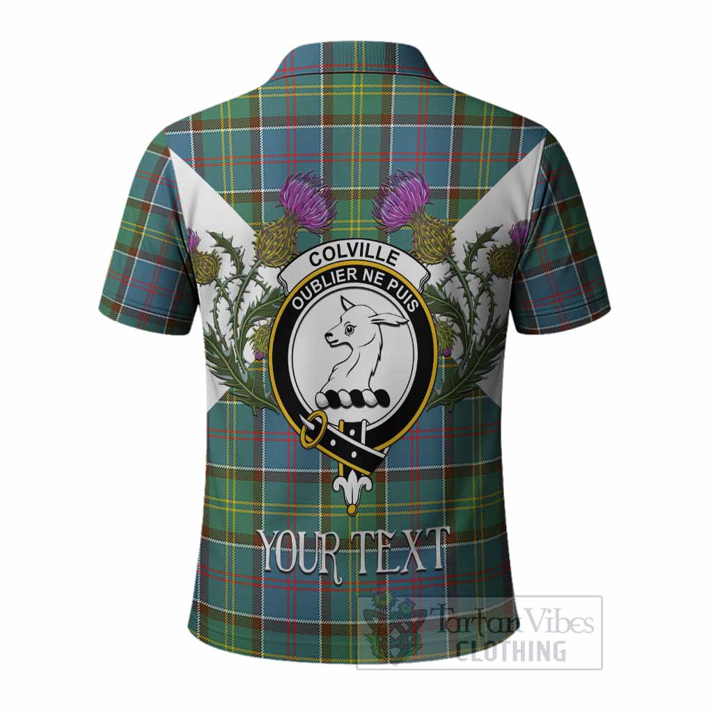 Colville Tartan Family Crest Polo Shirt Scottish Burns Night Thistle Floral