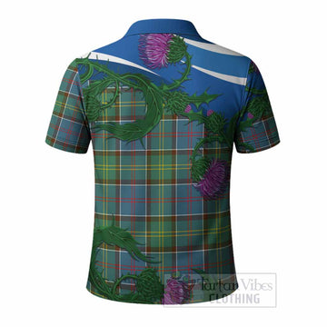 Colville Tartan Family Crest Polo Shirt Thistle in Minimalism