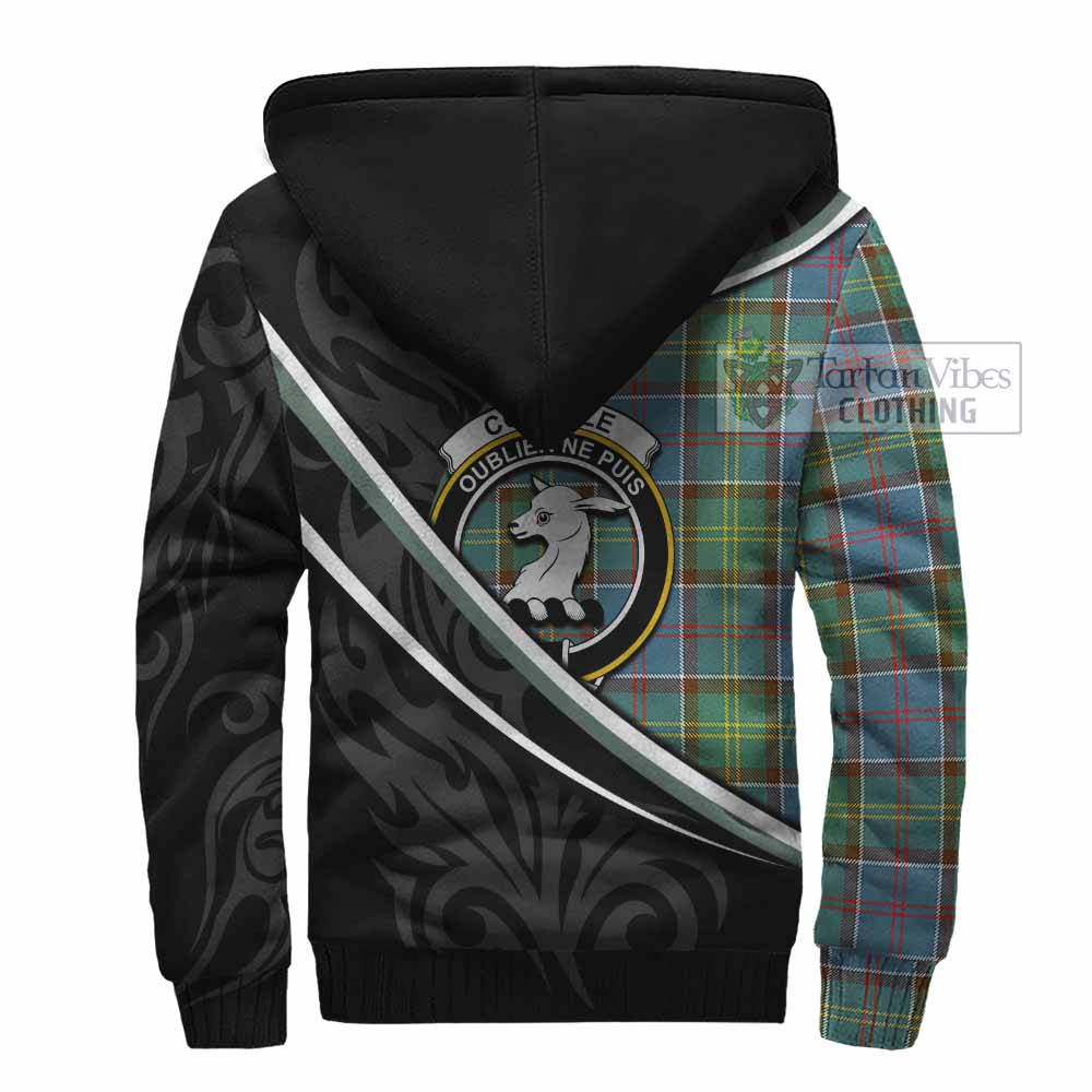 Colville Tartan Family Crest Sherpa Hoodie Celtic Scottish Thistle Floral - Tartan Vibes Clothing