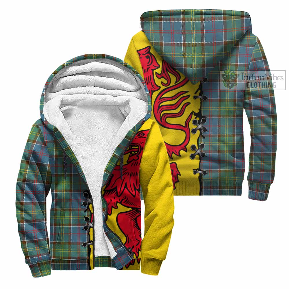 Colville Tartan Family Crest Sherpa Hoodie Lion Rampant Honor - Tartan Vibes Clothing