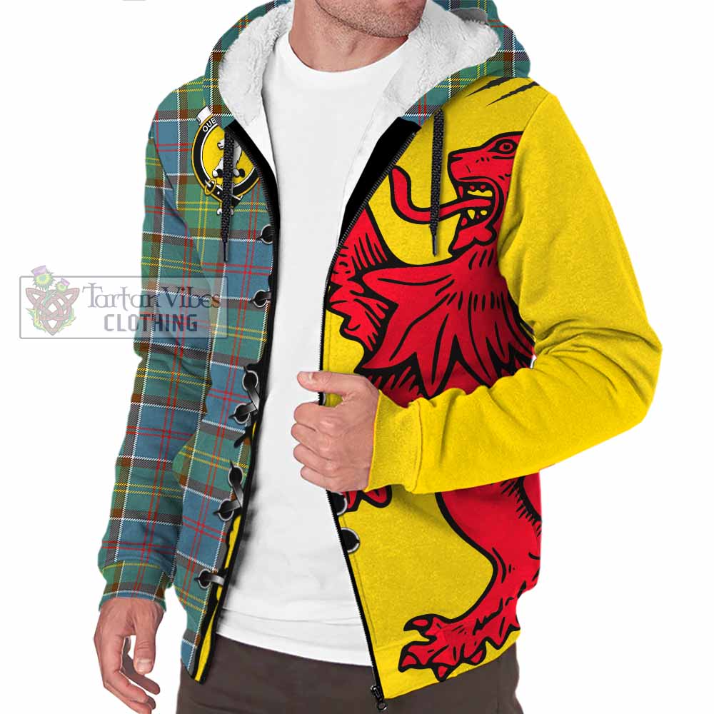 Colville Tartan Family Crest Sherpa Hoodie Lion Rampant Honor - Tartan Vibes Clothing
