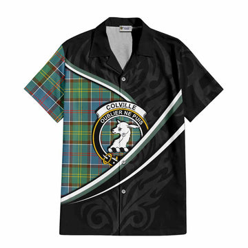 Colville Tartan Family Crest Hawaiian Shirt Celtic Scottish Thistle Floral