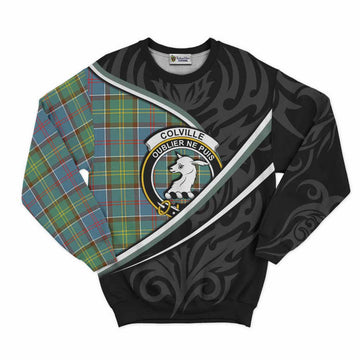 Colville Tartan Family Crest Sweatshirt Celtic Scottish Thistle Floral