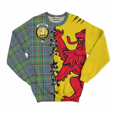 Colville Tartan Family Crest Sweatshirt Lion Rampant Honor