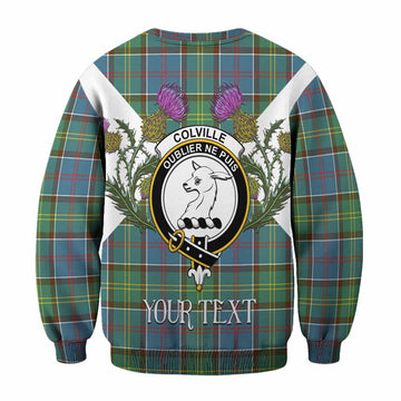 Colville Tartan Family Crest Sweatshirt Scottish Burns Night Thistle Floral