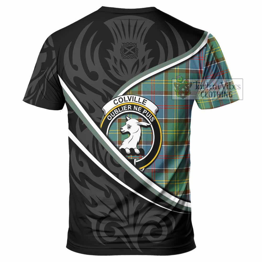 Colville Tartan Family Crest T-shirt Celtic Scottish Thistle Floral - Tartan Vibes Clothing
