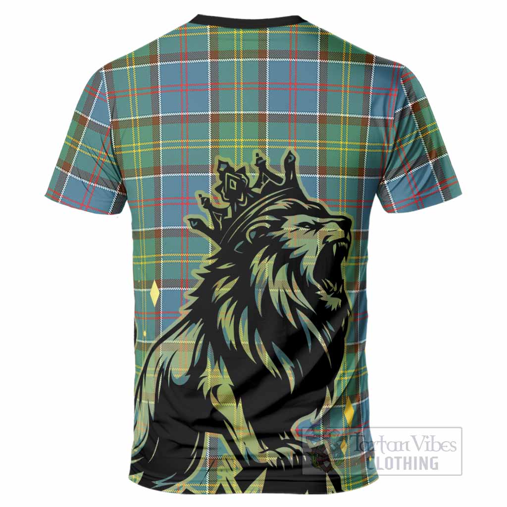 Colville Tartan Family Crest T-Shirt Crowned Lion Roaring