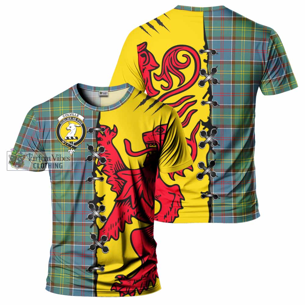 Colville Tartan Family Crest T-shirt Lion Rampant Honor - Tartan Vibes Clothing