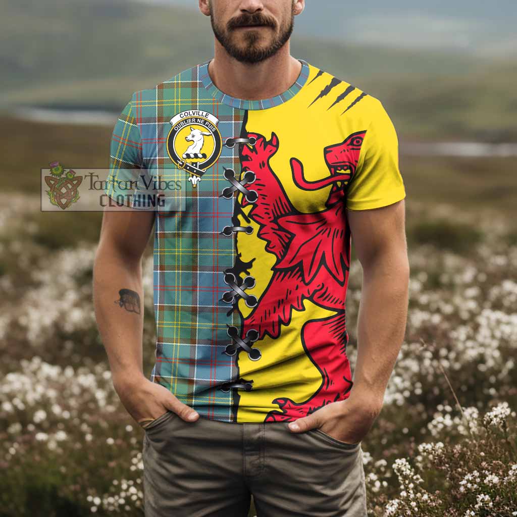 Colville Tartan Family Crest T-shirt Lion Rampant Honor - Tartan Vibes Clothing
