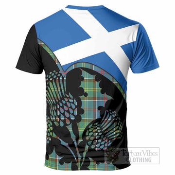 Colville Tartan Family Crest T-Shirt Scotland Thistle Floral Flag Style