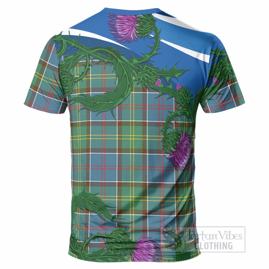 Colville Tartan Family Crest T-Shirt Thistle in Minimalism