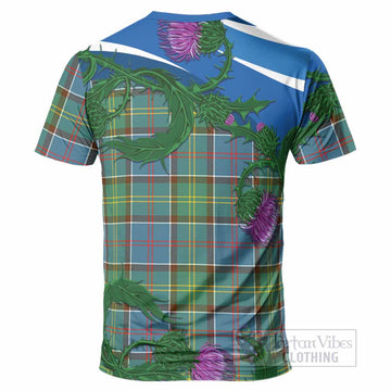Colville Tartan Family Crest T-Shirt Thistle in Minimalism