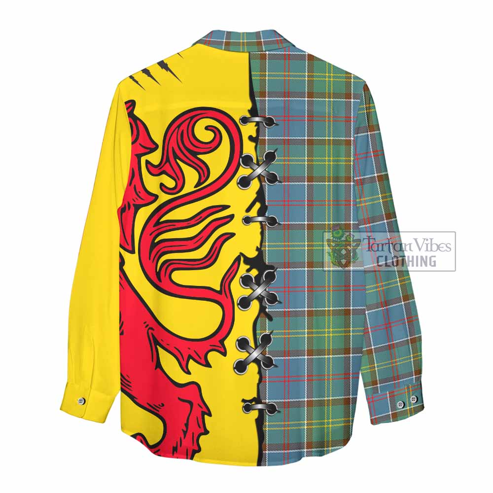 Colville Tartan Family Crest Women Casual Shirt Lion Rampant Honor - Tartan Vibes Clothing