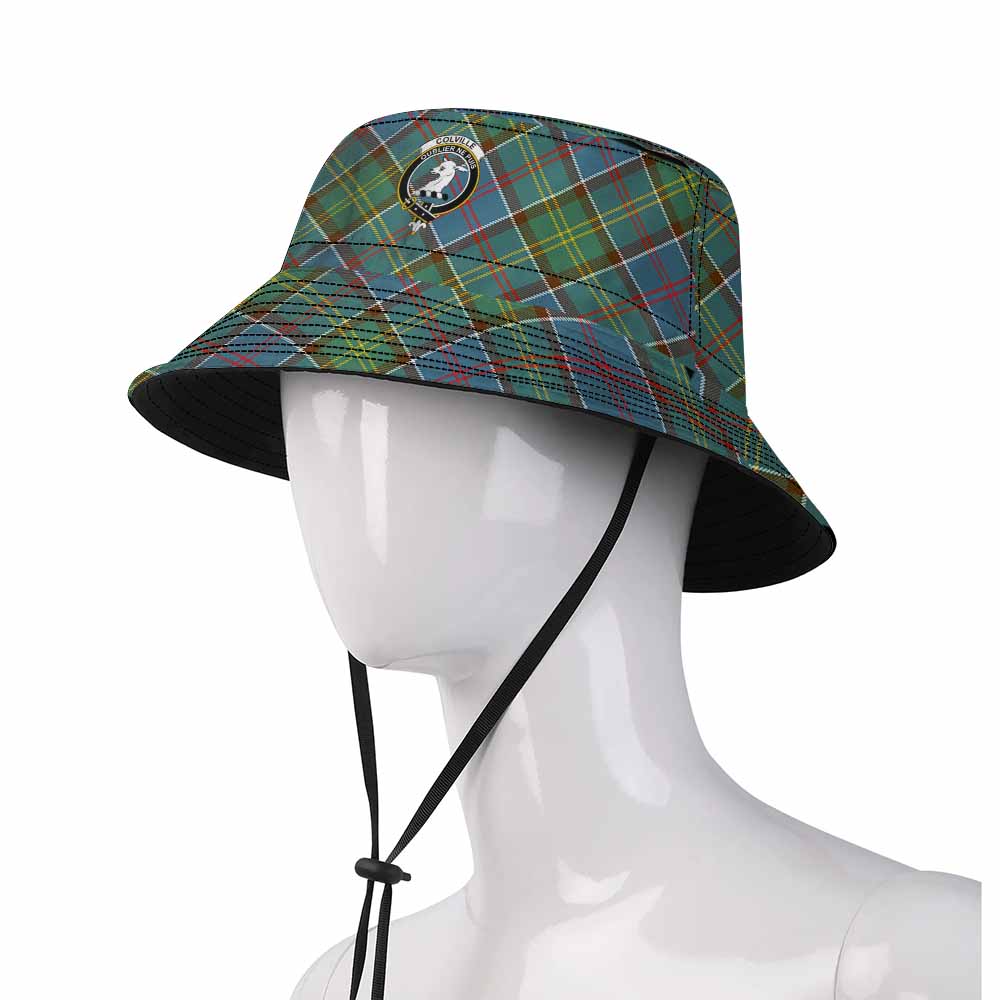 Colville Tartan Fishing Hat with Family Crest