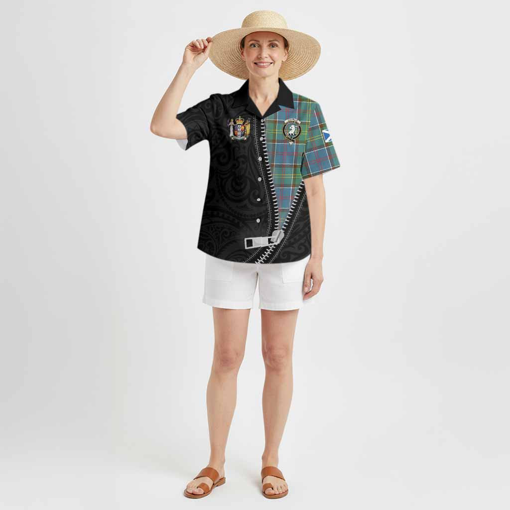 Colville Tartan Hawaiian Shirt New Zealand Pattern Unique Zipper Stylized