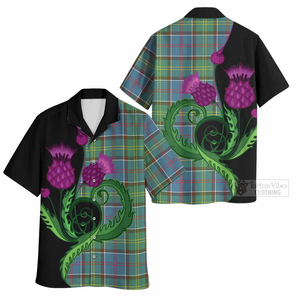 Colville Tartan Hawaiian Shirt Traditional Scottish Thistle