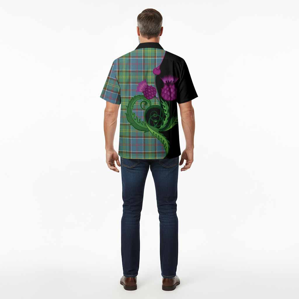 Colville Tartan Hawaiian Shirt Traditional Scottish Thistle