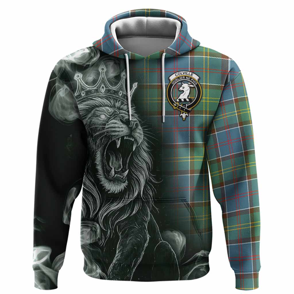 Colville Tartan Hoodie Roaring Lion Heritage
