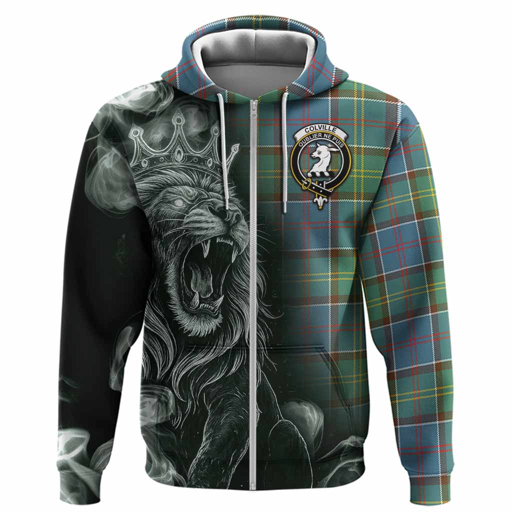 Colville Tartan Hoodie Roaring Lion Heritage