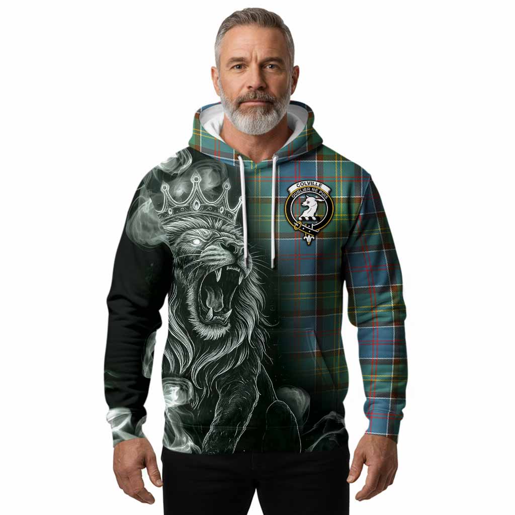 Colville Tartan Hoodie Roaring Lion Heritage