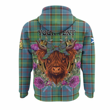Colville Tartan Hoodie Scottish Thistle Heilan Coo